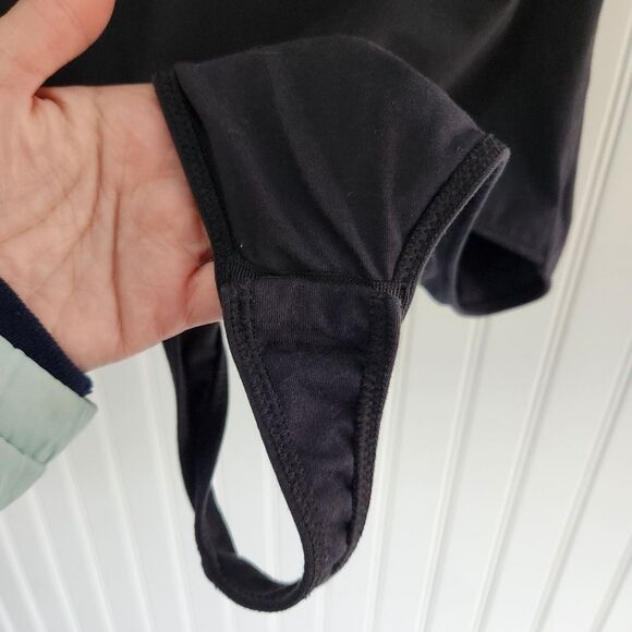 EVERLANE Black Essential High Neck Supima Cotton Blend Tank Bodysuit Large - Picture 4 of 6